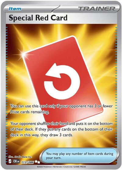 Special Red Card - 113 (ME04: Chaos Rising) Near Mint Holofoil - Nick Nack's Full Frontal Attack