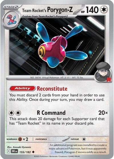 Team Rocket's Porygon - Z (SV10: Destined Rivals) Near Mint - Nick Nack's Full Frontal Attack