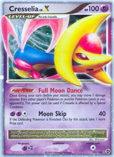 Cresselia Lv.X (Great Encounters) Damaged / Poor Holofoil - Nick Nack's Full Frontal Attack
