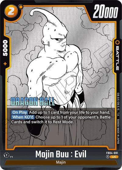 Majin Buu : Evil FB04 - 091 (Manga Booster 01) Near Mint - Nick Nack's Full Frontal Attack