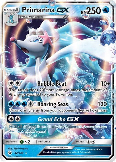 Primarina GX (SM Base Set) Near Mint Holofoil - Nick Nack's Full Frontal Attack