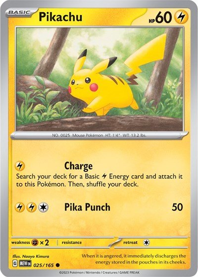 Pikachu - 025 (Scarlet and Violet: 151) Near Mint Reverse Holofoil - Nick Nack's Full Frontal Attack