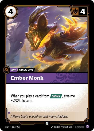Ember Monk (Origins) Near Mint - Nick Nack's Full Frontal Attack