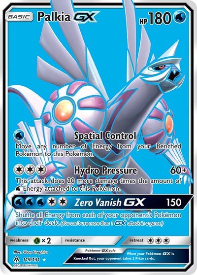 Palkia GX (Full Art) (SM - Forbidden Light) Near Mint Holofoil - Nick Nack's Full Frontal Attack