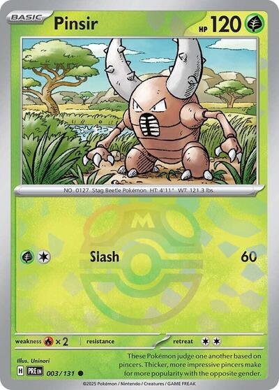 Pinsir (Master Ball Pattern) (SV: Prismatic Evolutions) Near Mint Holofoil - Nick Nack's Full Frontal Attack