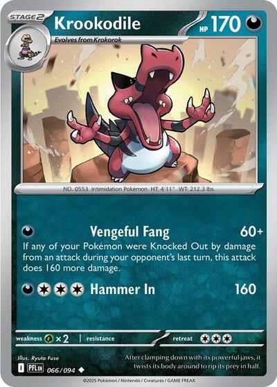 Krookodile (ME02: Phantasmal Flames) Near Mint Reverse Holofoil - Nick Nack's Full Frontal Attack