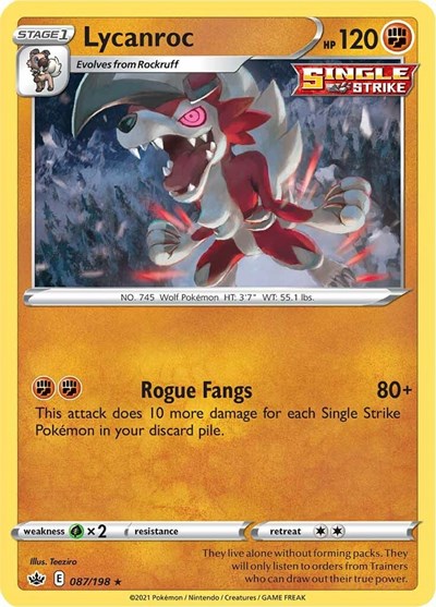 Lycanroc (SWSH06: Chilling Reign) Near Mint Holofoil