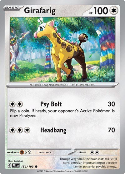 Girafarig (SV02: Paldea Evolved) Near Mint Reverse Holofoil - Nick Nack's Full Frontal Attack