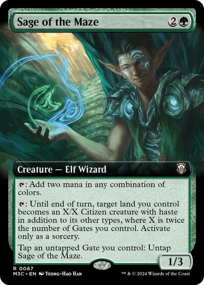 Sage of the Maze (Extended Art) (Commander: Modern Horizons 3) Near Mint - Nick Nack's Full Frontal Attack