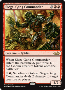 Siege-Gang Commander (Duel Decks Anthology: Elves vs Goblins) Near Mint Foil - Nick Nack's Full Frontal Attack