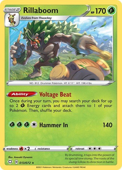 Rillaboom (Shining Fates) Near Mint Holofoil - Nick Nack's Full Frontal Attack