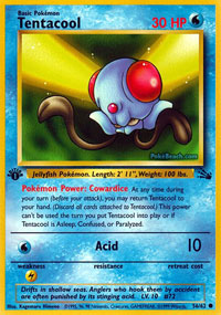 Tentacool (Fossil) Light Play 1st Edition