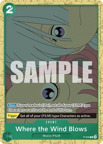 Where the Wind Blows (Starter Deck 11: Uta Deck Battle) (One Piece Promotion Cards) Near Mint - Nick Nack's Full Frontal Attack