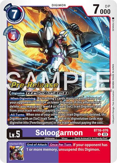 Soloogarmon (Beginning Observer Pre-Release Cards) Near Mint Foil
