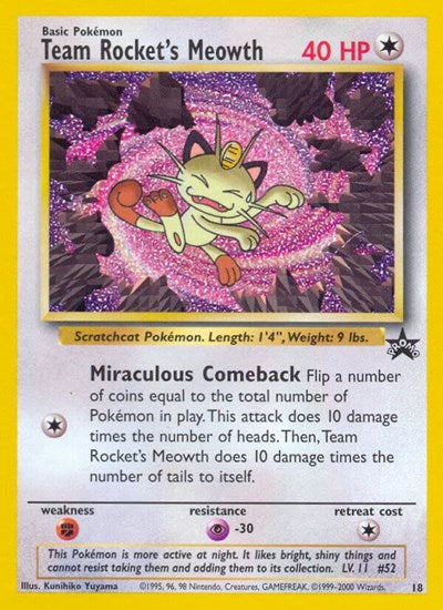Team Rocket's Meowth (WoTC Promo) Light Play