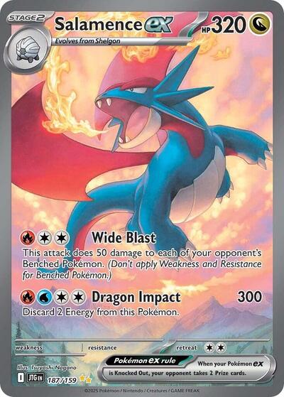 Salamence ex - 187 (SV09: Journey Together) Near Mint Holofoil