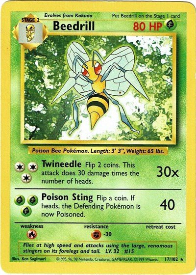 Beedrill (Base Set) Light Play - Nick Nack's Full Frontal Attack
