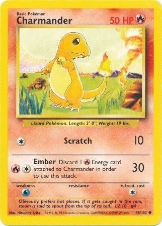 Charmander (Base Set) Light Play - Nick Nack's Full Frontal Attack