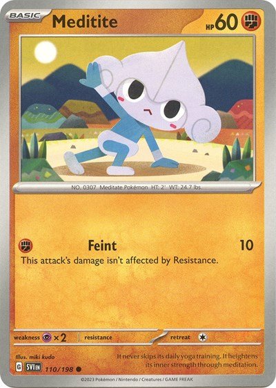 Meditite - 110 (Scarlet and Violet: Base Set) Near Mint - Nick Nack's Full Frontal Attack