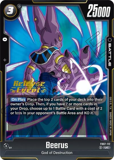 Beerus (Wish For Shenron Release Event Cards) Near Mint - Nick Nack's Full Frontal Attack