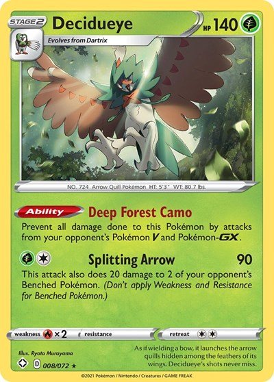 Decidueye (Shining Fates) Near Mint Holofoil - Nick Nack's Full Frontal Attack