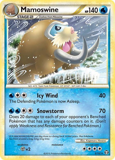 Mamoswine (Triumphant) Light Play Holofoil - Nick Nack's Full Frontal Attack