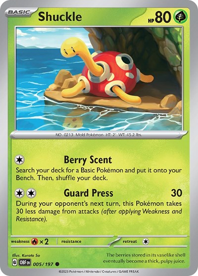Shuckle (Scarlet and Violet: Obsidian Flames) Near Mint