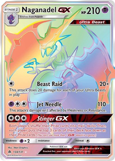 Naganadel GX (Secret) (SM - Forbidden Light) Near Mint Holofoil - Nick Nack's Full Frontal Attack