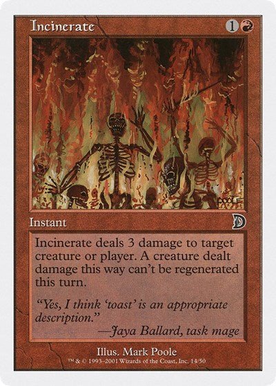 Incinerate (Promos: Deckmasters Garfield vs Finkel) Damaged / Poor Foil - Nick Nack's Full Frontal Attack