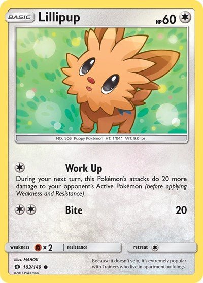 Lillipup (SM Base Set) Medium Play - Nick Nack's Full Frontal Attack