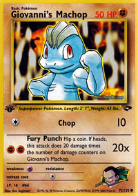 Giovanni's Machop (Gym Challenge) Light Play 1st Edition