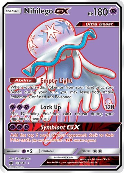 Nihilego GX (Full Art) (SM - Crimson Invasion) Near Mint Holofoil - Nick Nack's Full Frontal Attack