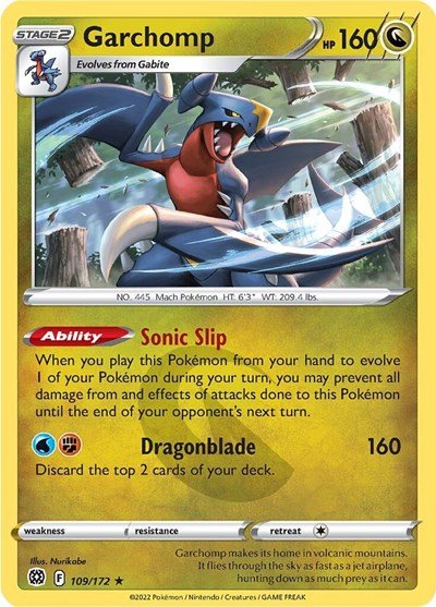 Garchomp (SWSH09: Brilliant Stars) Near Mint Holofoil - Nick Nack's Full Frontal Attack