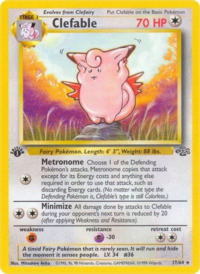 Clefable (17) (Jungle) Light Play Unlimited - Nick Nack's Full Frontal Attack
