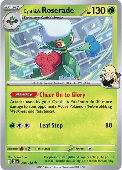 Cynthia's Roserade (SV10: Destined Rivals) Near Mint Reverse Holofoil - Nick Nack's Full Frontal Attack