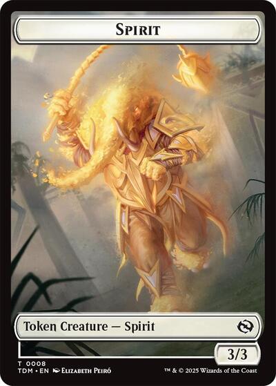 Spirit (0008) / Spirit (0009) Double-Sided Token (Tarkir: Dragonstorm) Near Mint
