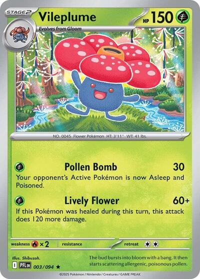 Vileplume (ME02: Phantasmal Flames) Near Mint Reverse Holofoil - Nick Nack's Full Frontal Attack