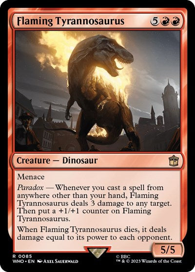 Flaming Tyrannosaurus (Universes Beyond: Doctor Who) Near Mint Foil