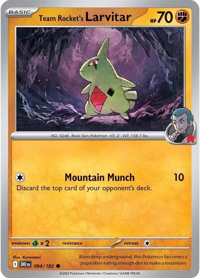 Team Rocket's Larvitar (SV10: Destined Rivals) Near Mint - Nick Nack's Full Frontal Attack