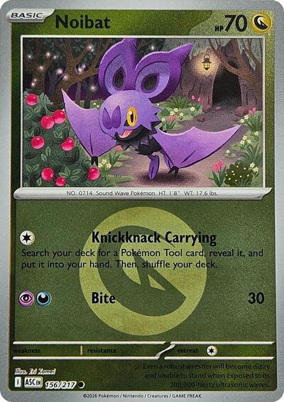 Noibat (Energy Symbol Pattern) (ME: Ascended Heroes) Near Mint Reverse Holofoil - Nick Nack's Full Frontal Attack