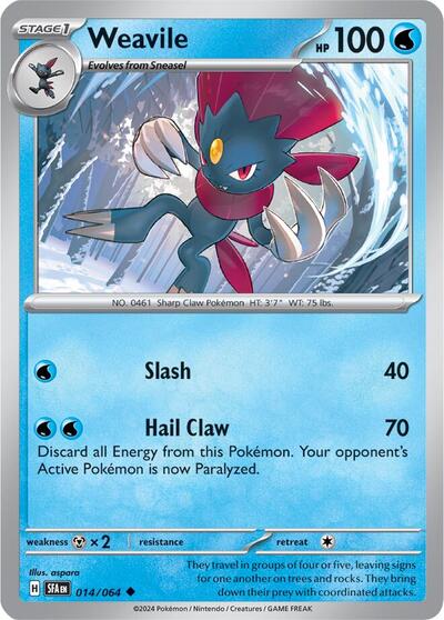 Weavile (SV: Shrouded Fable) Near Mint Reverse Holofoil - Nick Nack's Full Frontal Attack