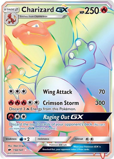 Charizard GX (Secret) (SM - Burning Shadows) Near Mint Holofoil - Nick Nack's Full Frontal Attack