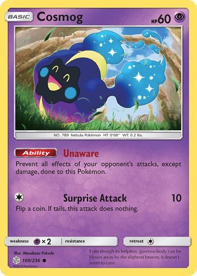 Cosmog - 100 (SM - Cosmic Eclipse) Near Mint - Nick Nack's Full Frontal Attack