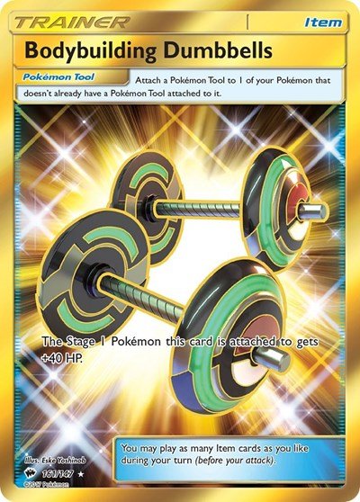 Bodybuilding Dumbbells (Secret) (SM - Burning Shadows) Near Mint Holofoil - Nick Nack's Full Frontal Attack