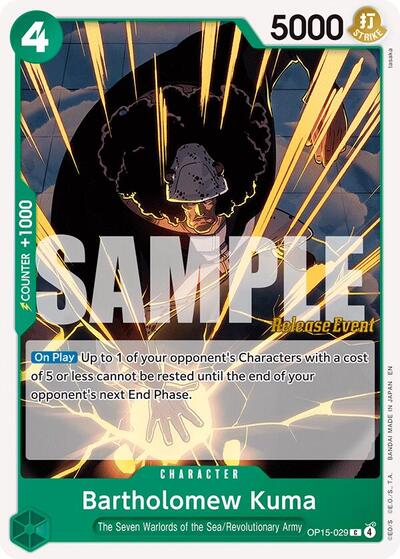 Bartholomew Kuma (OP15-029) (Adventure on Kami's Island Release Event Cards) Near Mint - Nick Nack's Full Frontal Attack