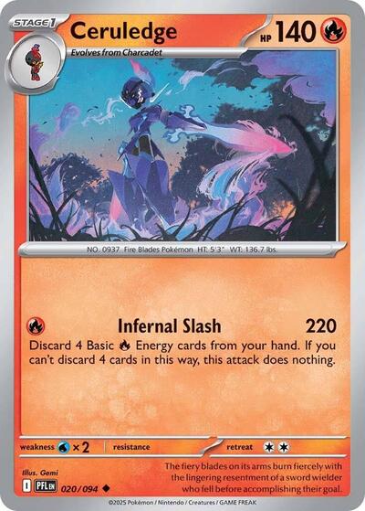 Ceruledge (ME02: Phantasmal Flames) Near Mint Reverse Holofoil - Nick Nack's Full Frontal Attack