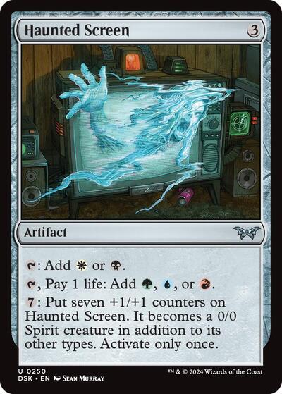 Haunted Screen (Duskmourn: House of Horror) Near Mint - Nick Nack's Full Frontal Attack