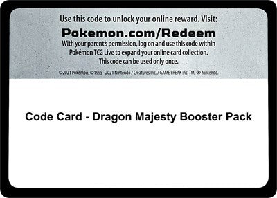 Code Card - Dragon Majesty Booster Pack (Dragon Majesty) Near Mint