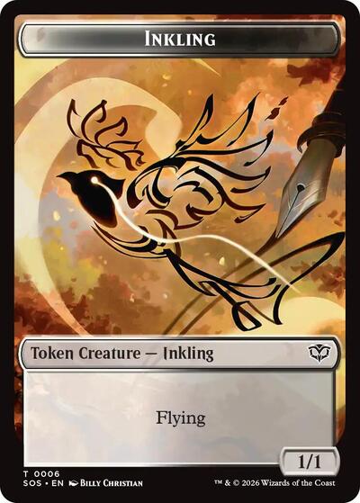 Inkling (0006) / Spirit (0010) Double - Sided Token (Secrets of Strixhaven) Near Mint - Nick Nack's Full Frontal Attack