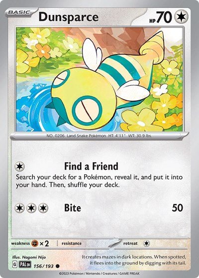 Dunsparce (SV02: Paldea Evolved) Near Mint Reverse Holofoil - Nick Nack's Full Frontal Attack